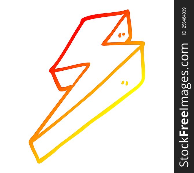 warm gradient line drawing of a cartoon thunder bolts