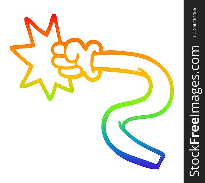 rainbow gradient line drawing of a cartoon hand gestures