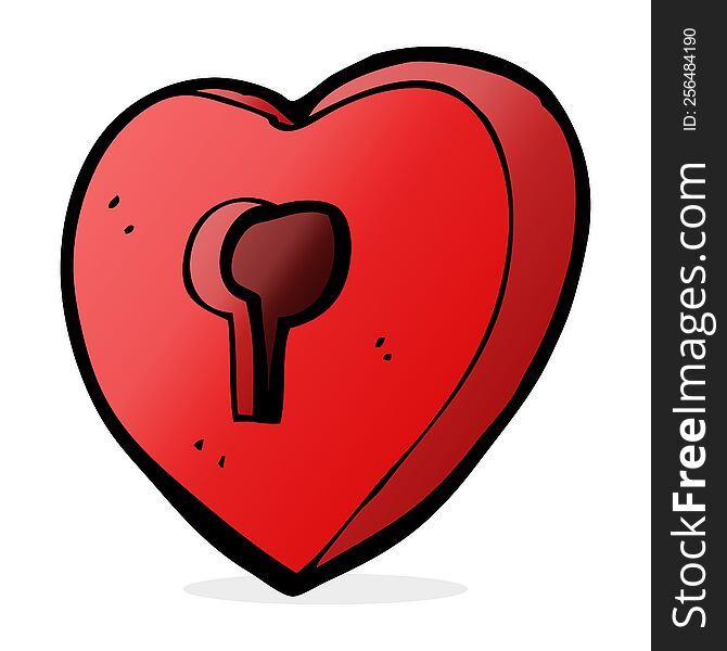 cartoon heart with keyhole
