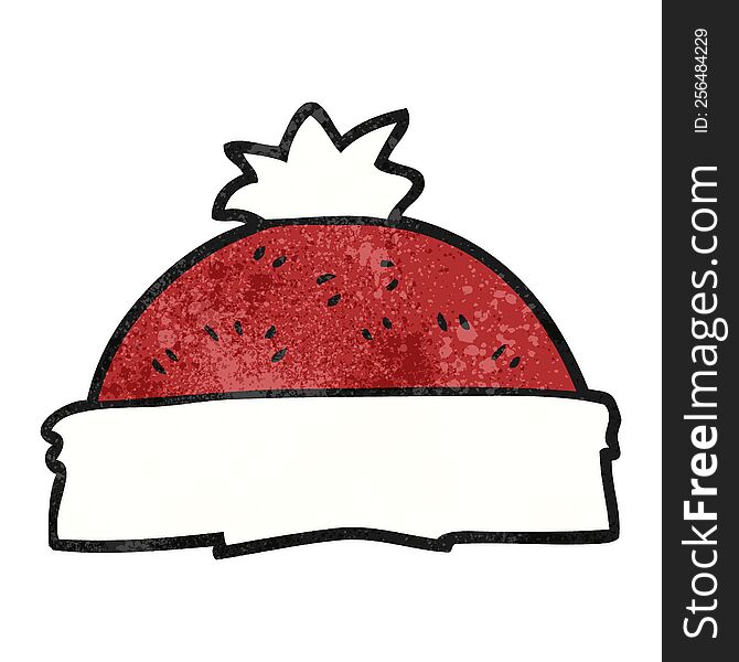 freehand textured cartoon winter hat