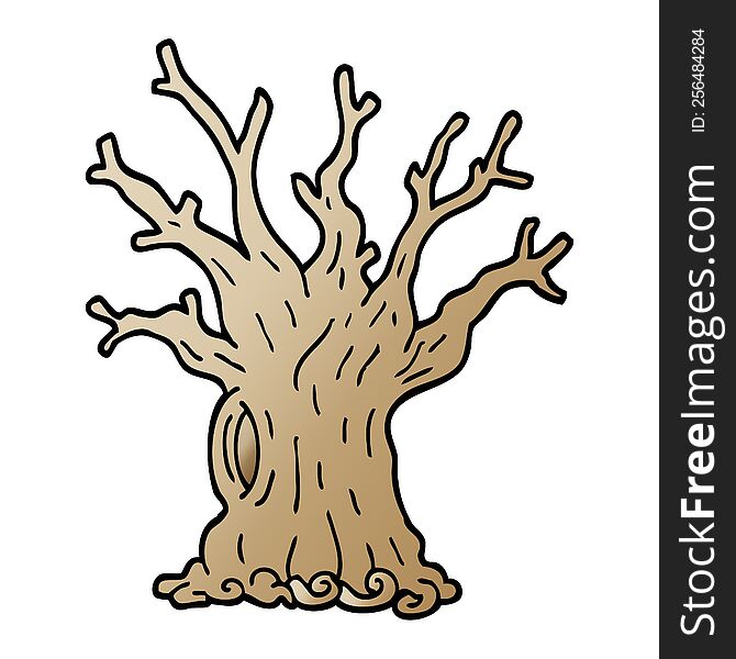 vector gradient illustration cartoon tree