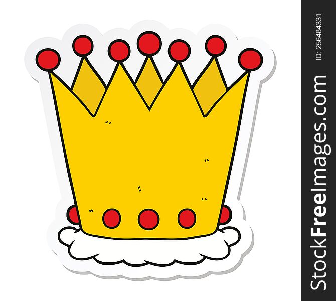 Sticker Of A Cartoon Crown