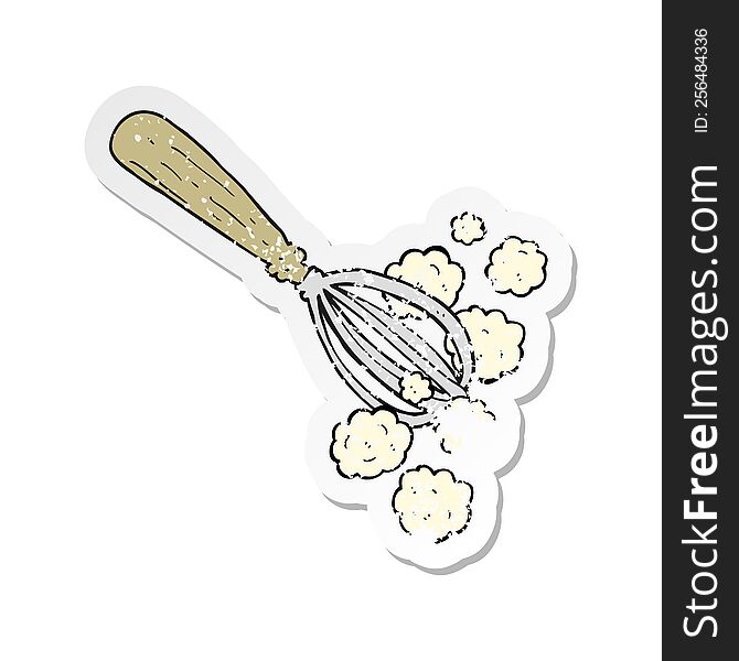 Retro Distressed Sticker Of A Cartoon Whisk