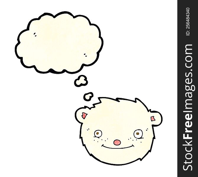 cartoon polar bear head with thought bubble