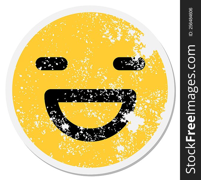 simple happy face circular sticker
