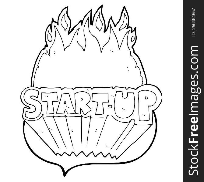freehand drawn speech bubble cartoon startup symbol