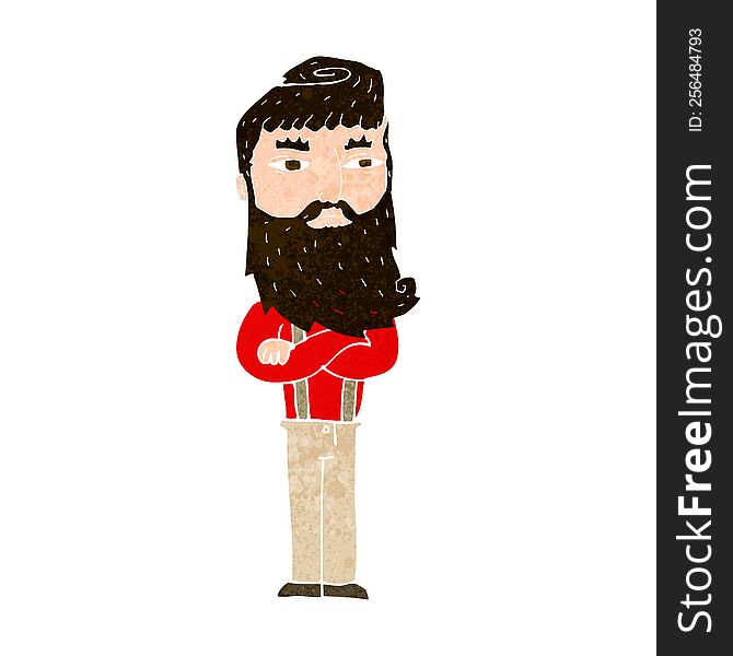 cartoon serious man with beard