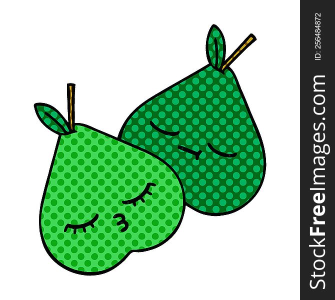 comic book style cartoon of a pears