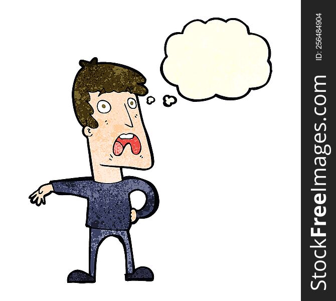 Cartoon Complaining Man With Thought Bubble