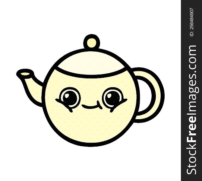 Comic Book Style Cartoon Tea Pot