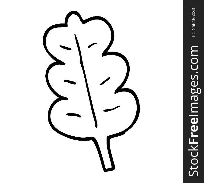 line drawing cartoon oak leaf