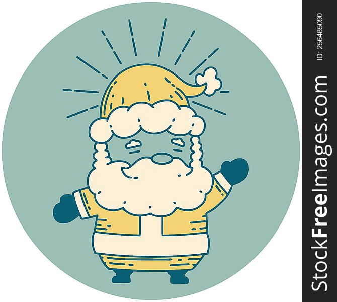 icon of tattoo style santa claus christmas character