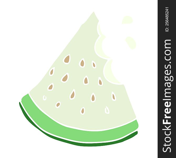 flat color illustration of a cartoon watermelon slice