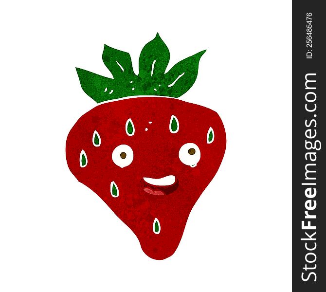 cartoon happy strawberry