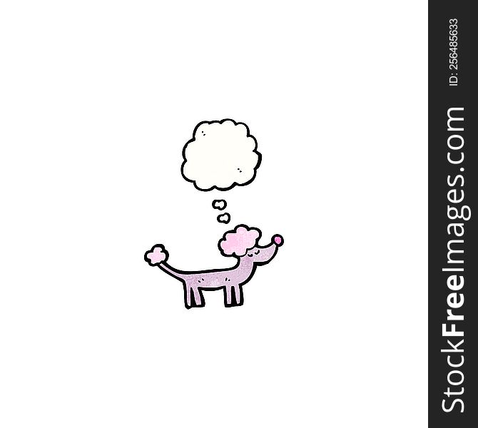 Cartoon Poodle With Thought Bubble