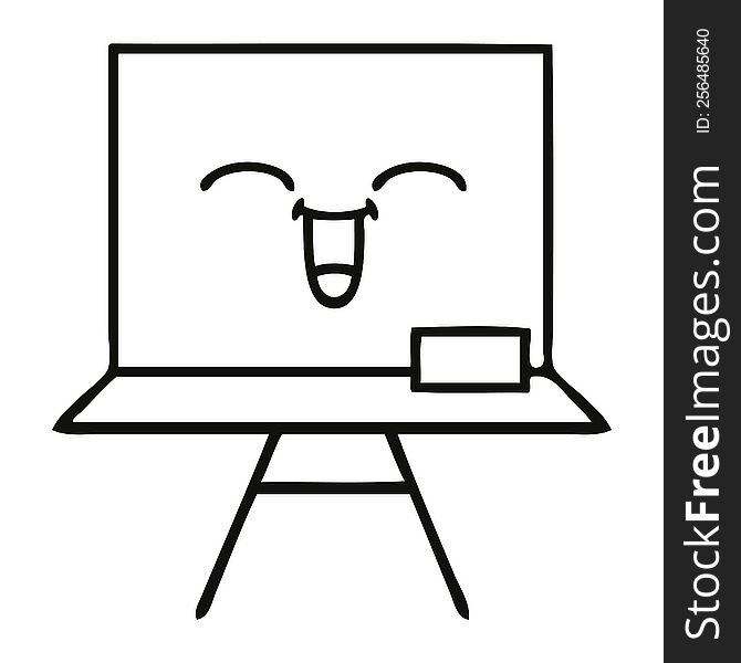 line drawing cartoon of a white board