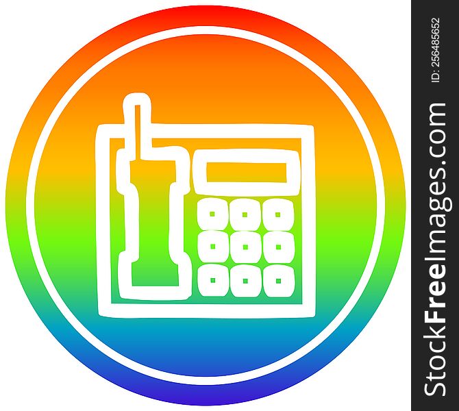 Office Telephone Circular In Rainbow Spectrum