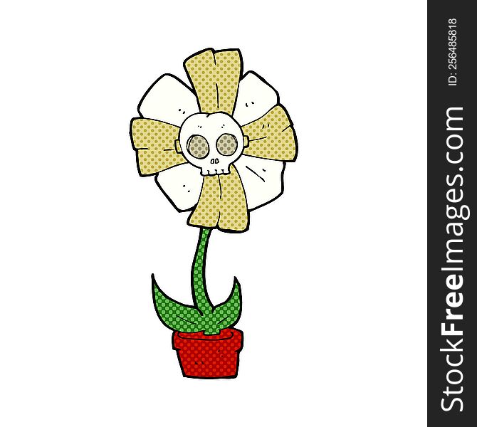 Cartoon Skull Flower