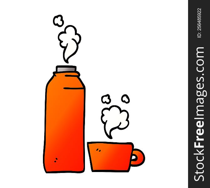 cartoon doodle hot drinks flask