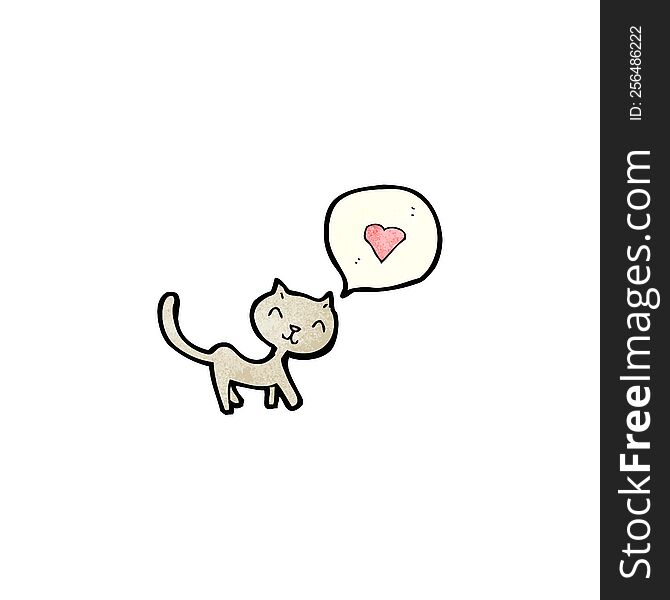 cartoon cat with love heart