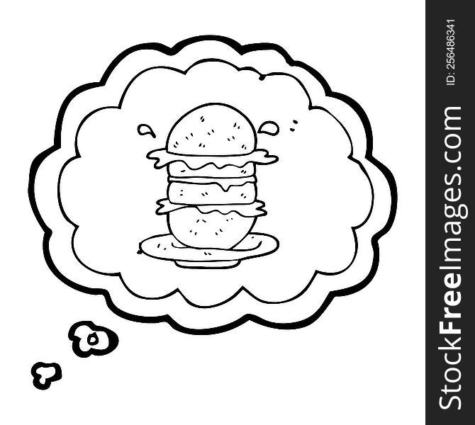 Thought Bubble Cartoon Burger