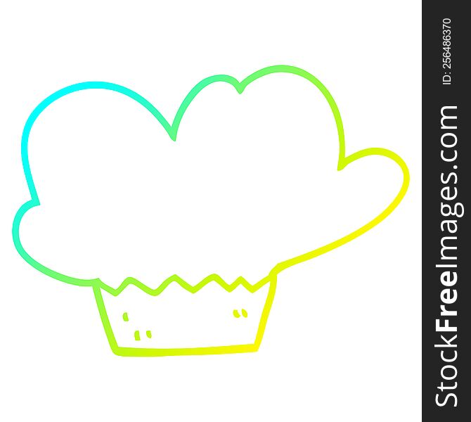 Cold Gradient Line Drawing Cartoon Muffin