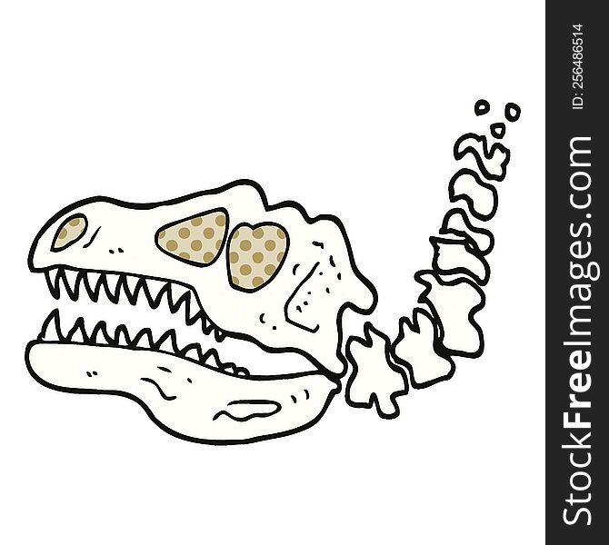 Comic Book Style Cartoon Dinosaur Bones
