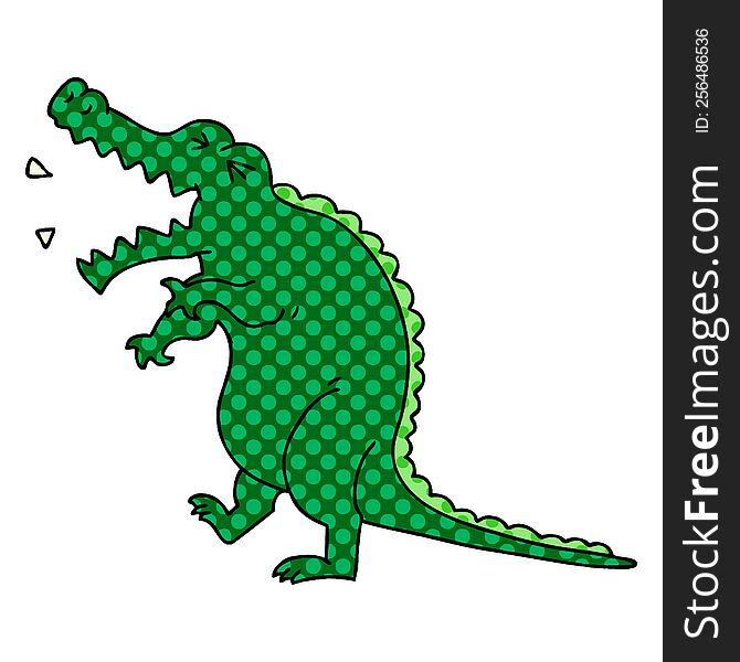 comic book style quirky cartoon crocodile. comic book style quirky cartoon crocodile