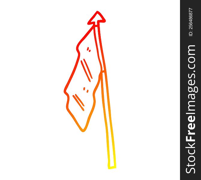 warm gradient line drawing of a cartoon white flag