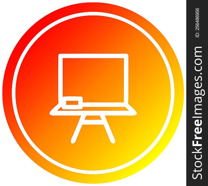 School Blackboard Circular In Hot Gradient Spectrum