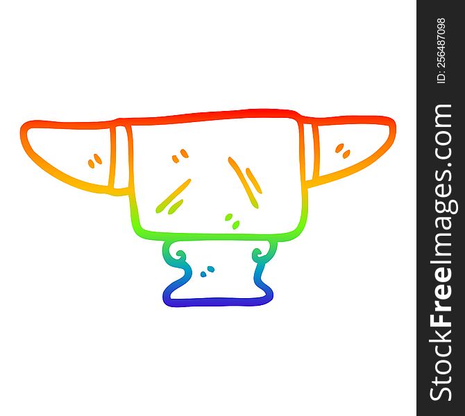 rainbow gradient line drawing cartoon heavy old anvil