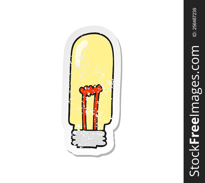 Retro Distressed Sticker Of A Cartoon Light Bulb