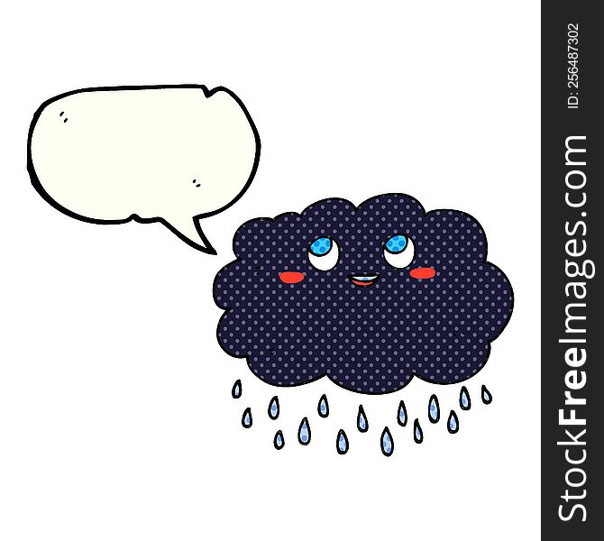 freehand drawn comic book speech bubble cartoon raincloud