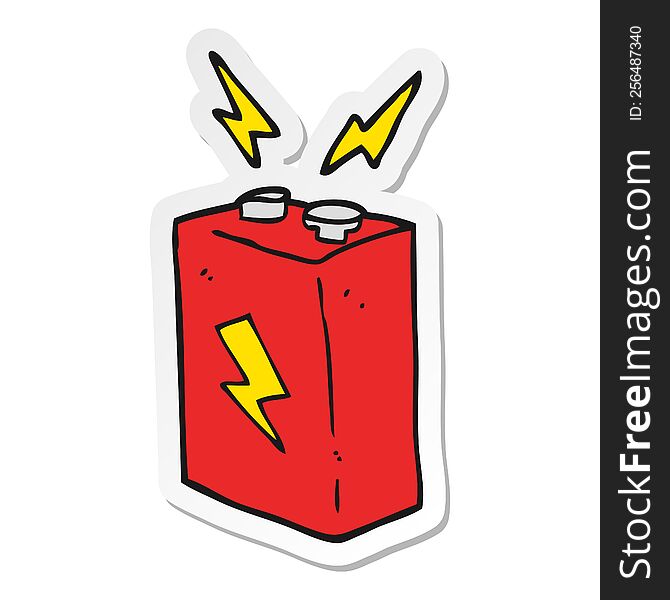 sticker of a cartoon battery
