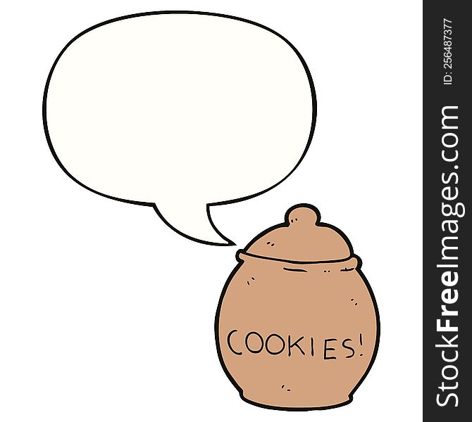 Cartoon Cookie Jar And Speech Bubble