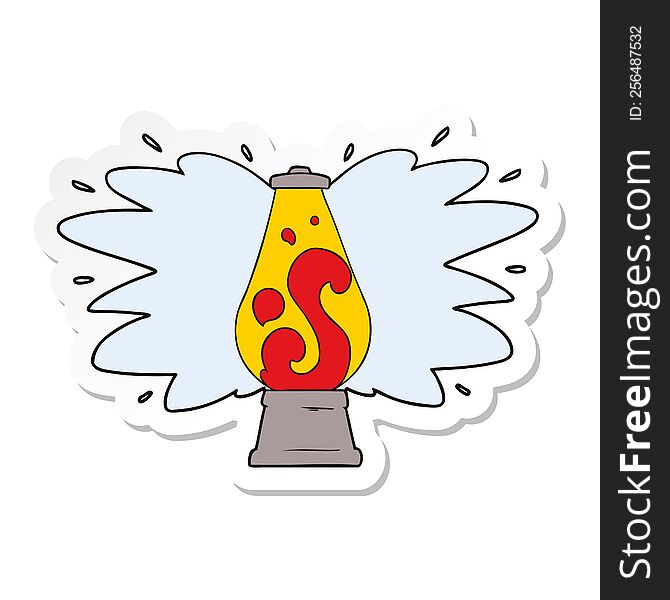 sticker of a cartoon retro lava lamp