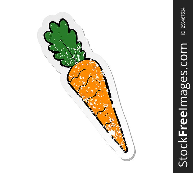 Distressed Sticker Of A Cartoon Carrot