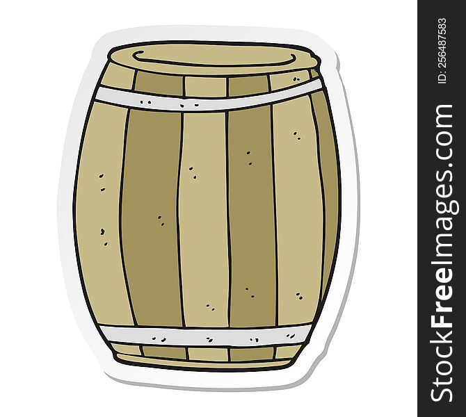 sticker of a cartoon barrel