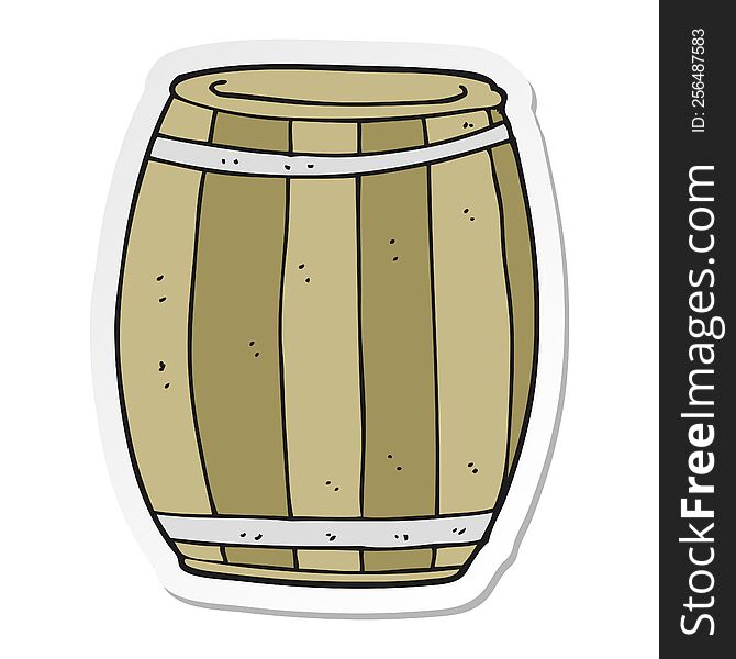 Sticker Of A Cartoon Barrel