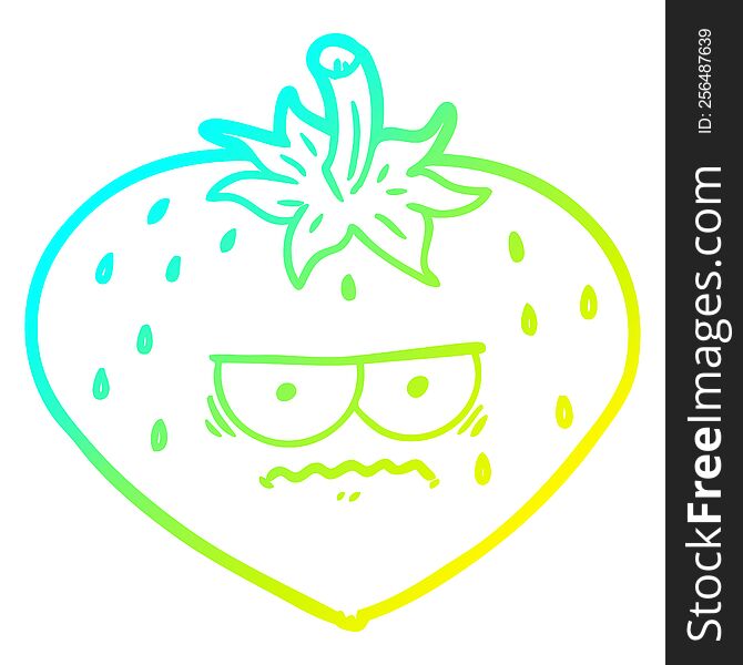 Cold Gradient Line Drawing Cartoon Strawberry