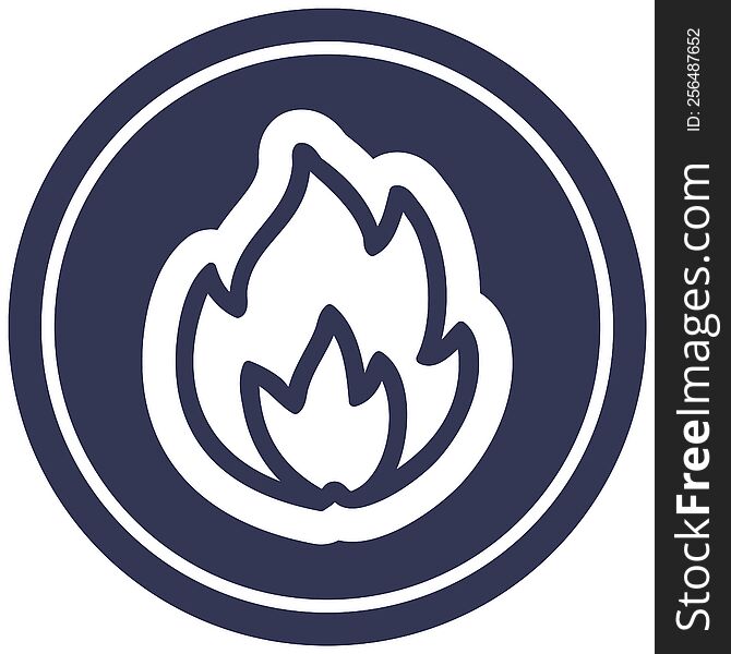 Simple Flame Circular Icon