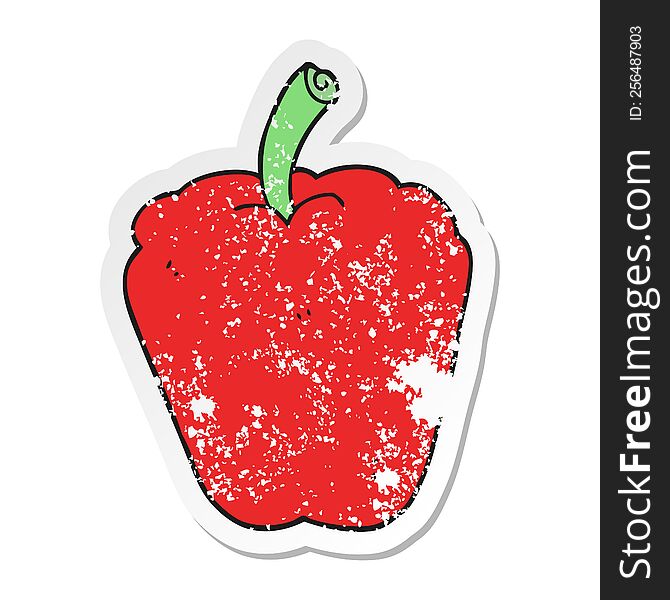 Retro Distressed Sticker Of A Cartoon Pepper