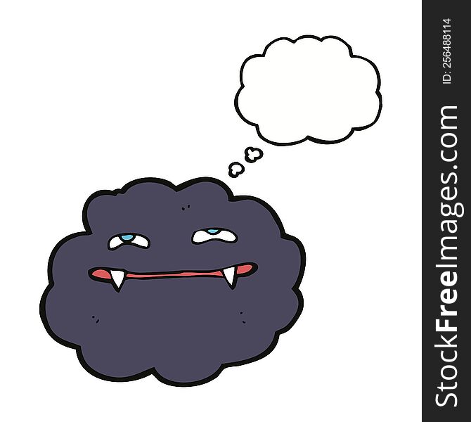 Cartoon Vampire Cloud With Thought Bubble