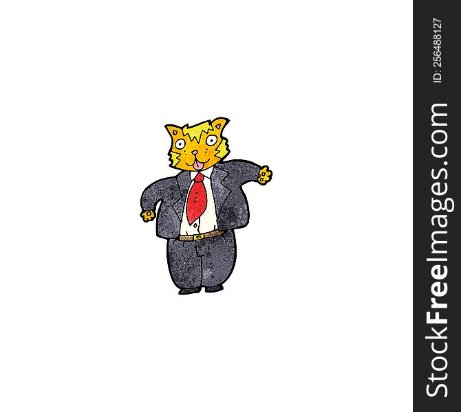 Cartoon Fat Cat Businessman