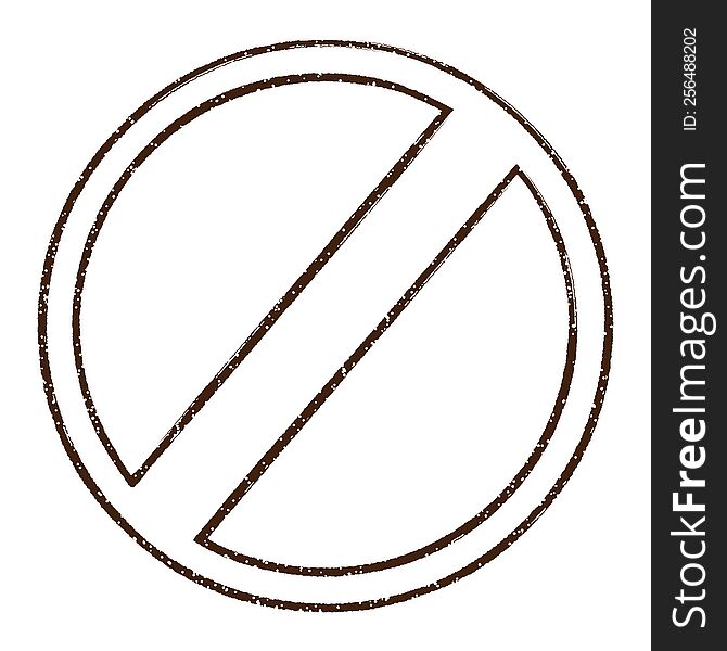 Ban Symbol Charcoal Drawing