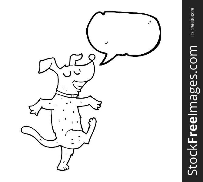 Speech Bubble Cartoon Dancing Dog