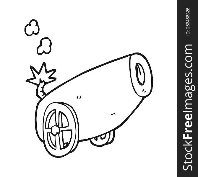 black and white cartoon cannon