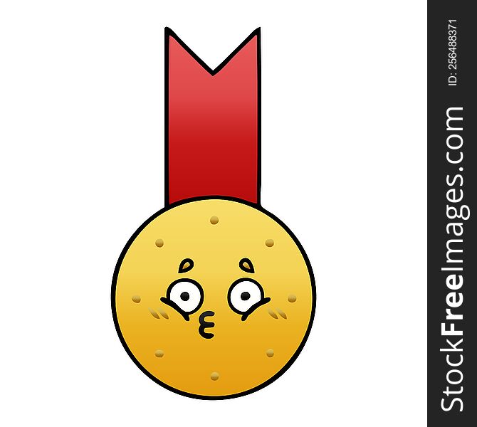 Gradient Shaded Cartoon Gold Medal