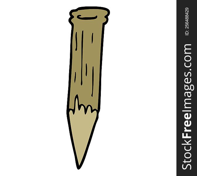 cartoon doodle wooden stake