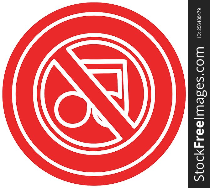no music circular icon symbol